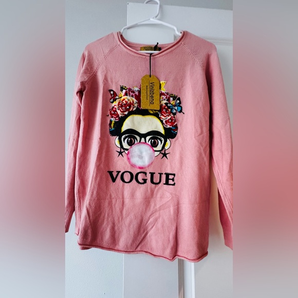 VOGUE Pink Graphic Sweatshirt - Women's Sweater - Picture 4 of 7